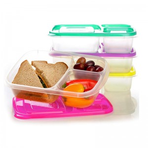 Портативные контейнеры для готовой еды Bento Lunch Box для школы / офиса с 3 отделениями